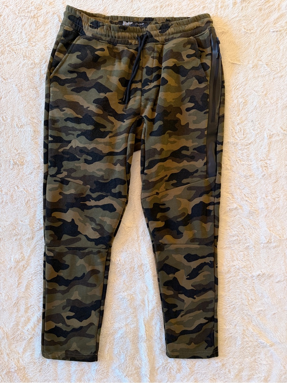 Brooklyn Cloth Camo Fleece Joggers Mens Size Large Olive Green
